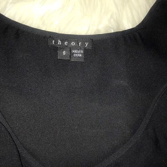 Theory Davina Ruffle Front, Full Zip Silk Top - Picture 2 of 5